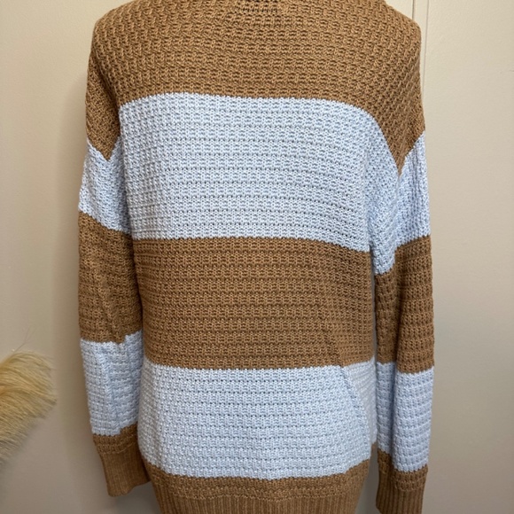 Tan and Blue Stripped Sweater - Picture 4 of 4